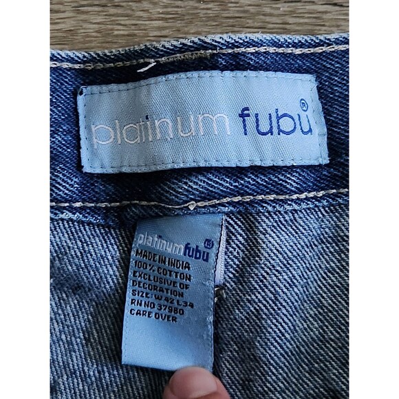 Vintage FUBU Collection Jeans Men's 40x32 Baggy Wide Leg Hip Hop Skate 90's Y2K - Picture 5 of 11